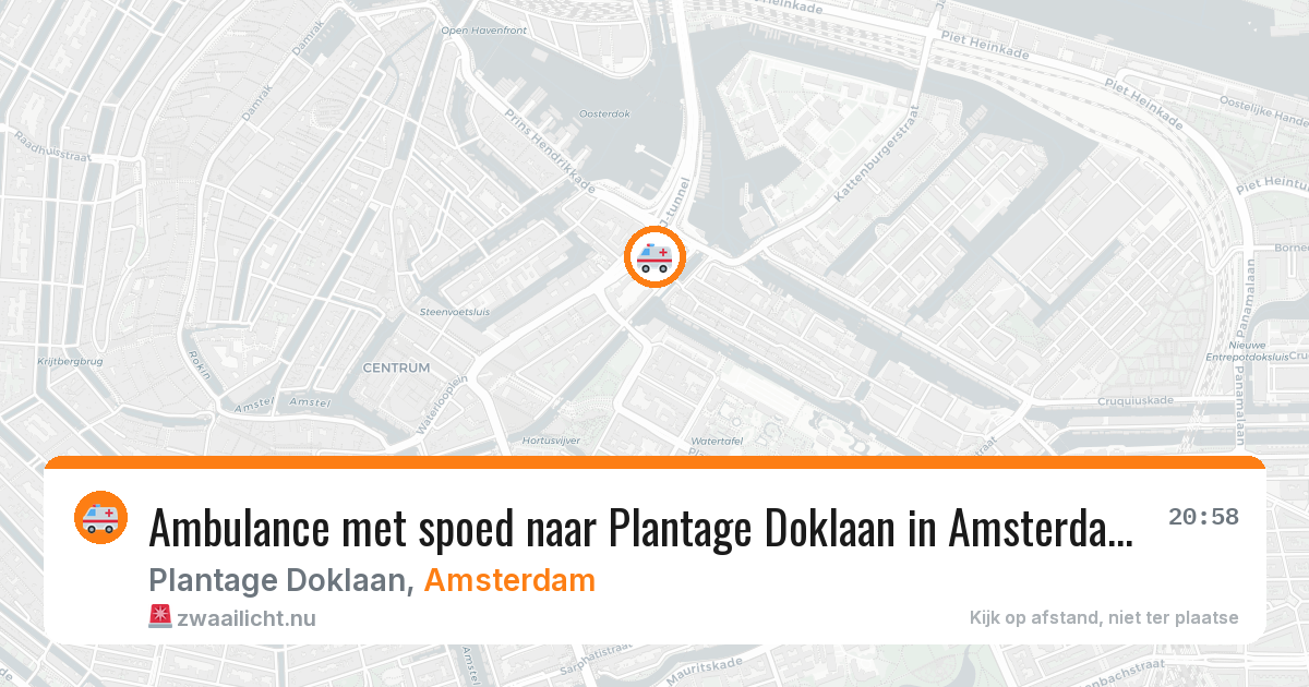 Ambulance met spoed naar Plantage Doklaan in Amsterdam — 15 jul 2026