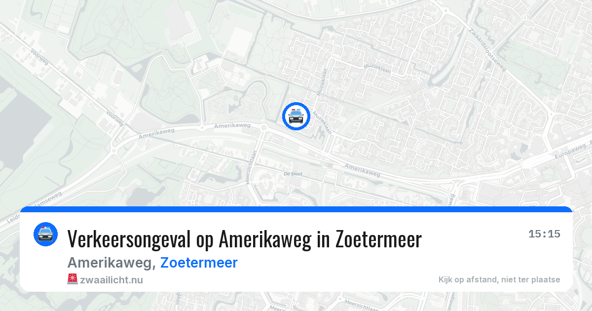 Verkeersongeval op Amerikaweg in Zoetermeer — 26 apr 2026