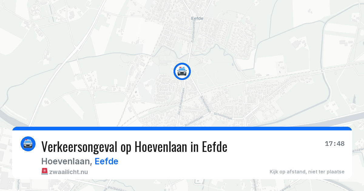 Verkeersongeval op Hoevenlaan in Eefde — 25 jul 2026