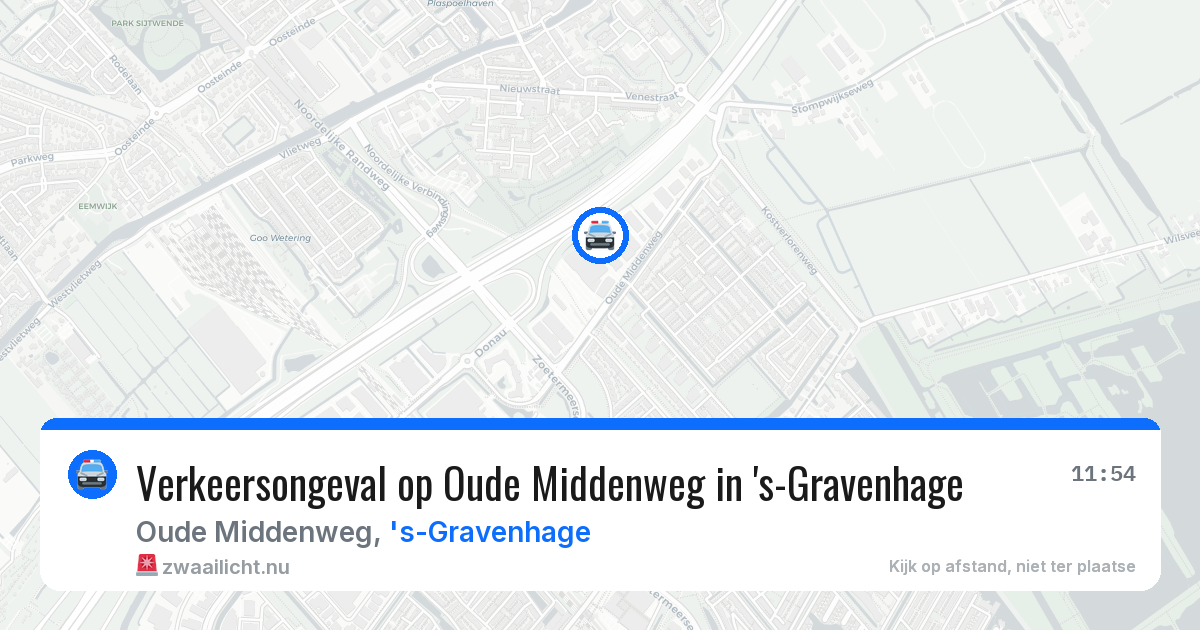 Verkeersongeval op Oude Middenweg in 's-Gravenhage — 23 jul 2026