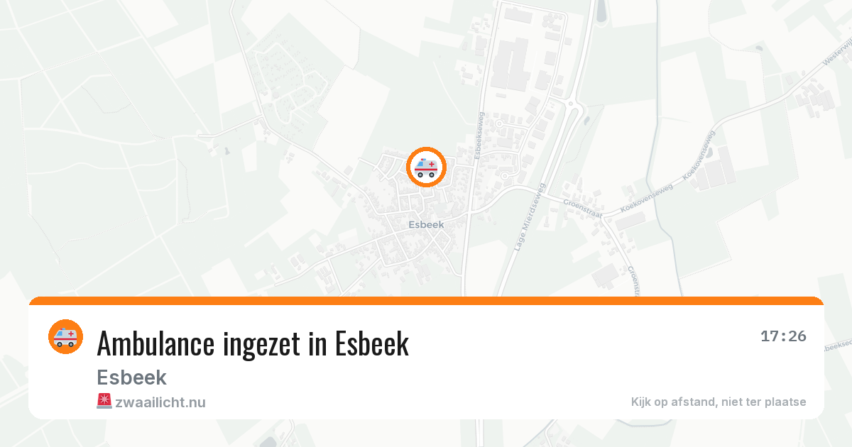 Ambulance ingezet in Esbeek — 21 mrt 2026