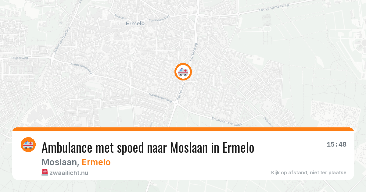 Ambulance met spoed naar Moslaan in Ermelo — 15 jul 2026