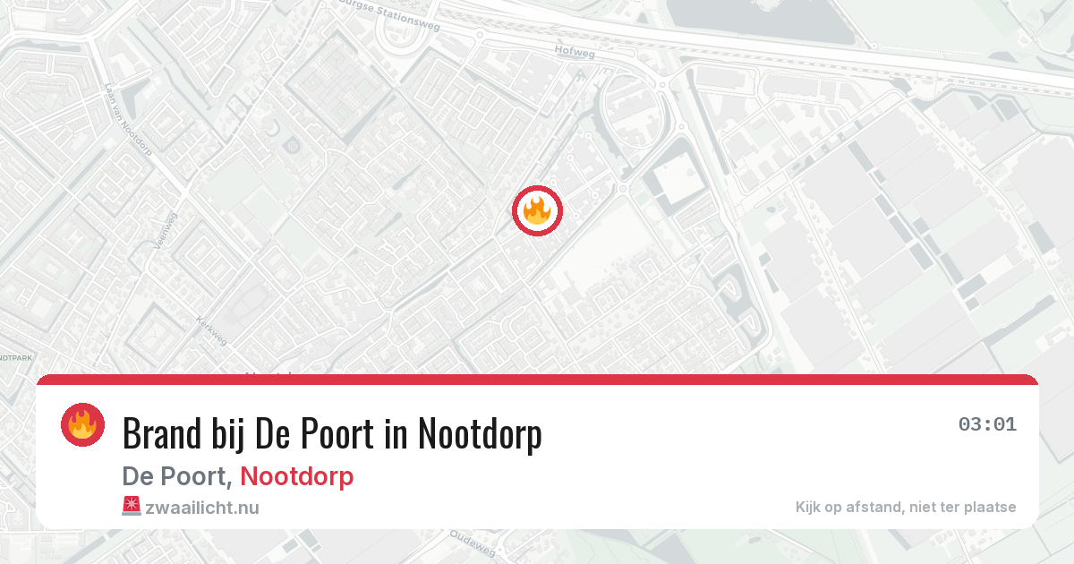 Brand bij De Poort in Nootdorp — 3 mei 2026