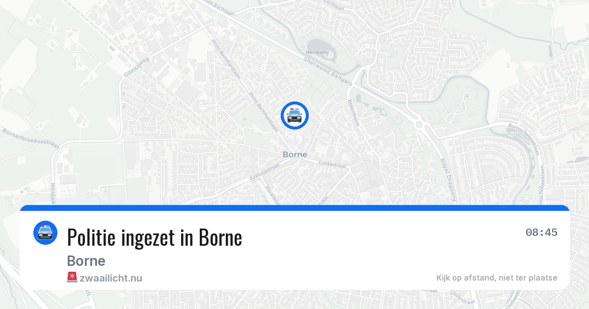 Politie ingezet in Borne — 12 jul 2026 | 🚨 Zwaailicht.nu