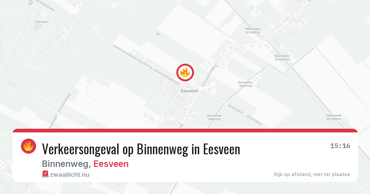 Verkeersongeval op Binnenweg in Eesveen — 24 mei 2026