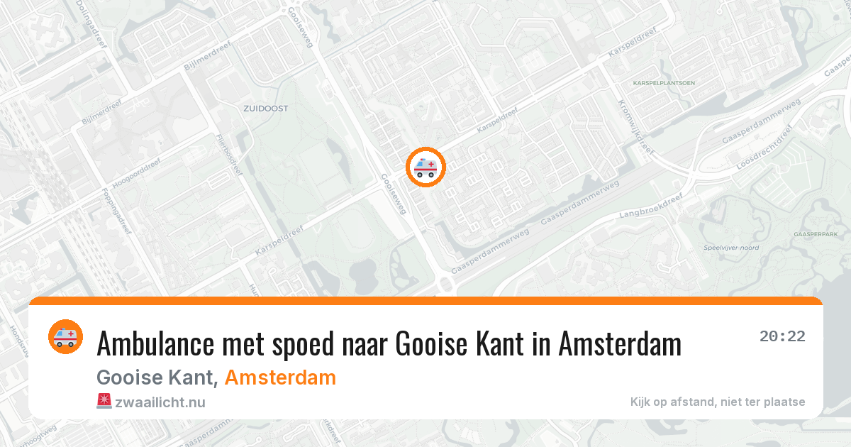 Ambulance met spoed naar Gooise Kant in Amsterdam — 27 apr 2026