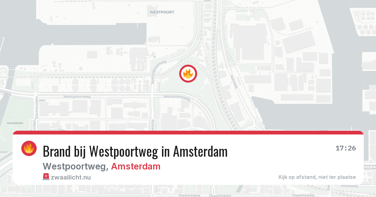 Brand bij Westpoortweg in Amsterdam — 12 jul 2026