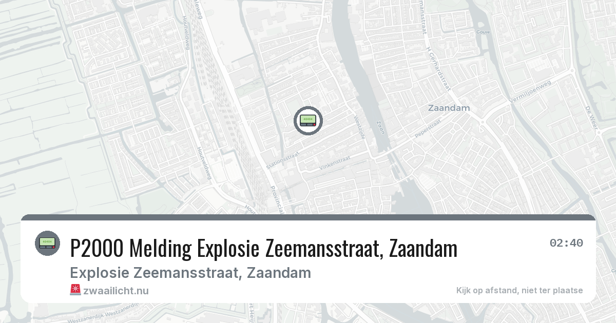 P2000 Melding Explosie Zeemansstraat, Zaandam — 27 jan 2026