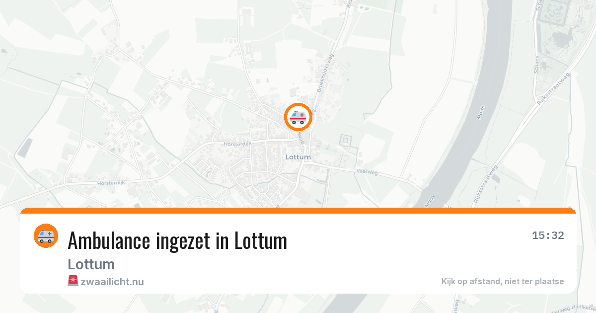 Ambulance ingezet in Lottum — 6 jul 2026 | 🚨 Zwaailicht.nu