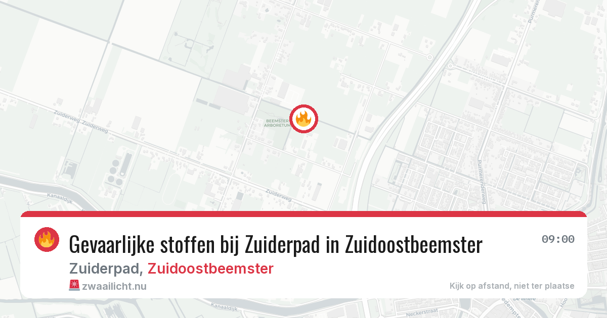 Gevaarlijke stoffen bij Zuiderpad in Zuidoostbeemster — 15 jul 2026