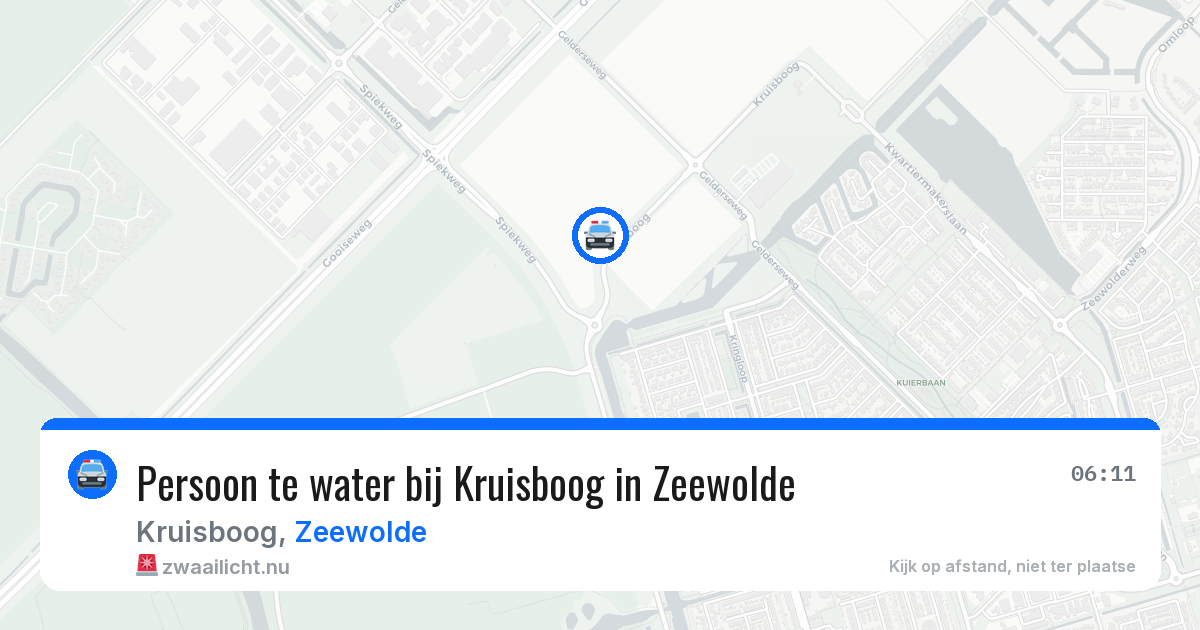 Persoon te water bij Kruisboog in Zeewolde — 13 mei 2026