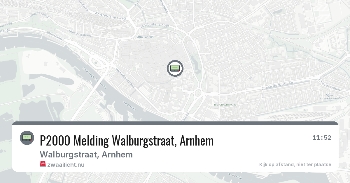 P2000 Melding Walburgstraat, Arnhem — 6 jun 2026