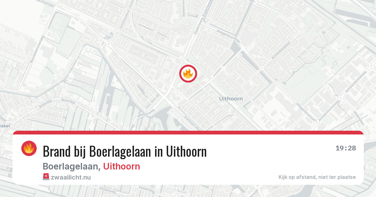 Brand bij Boerlagelaan in Uithoorn — 20 mei 2026