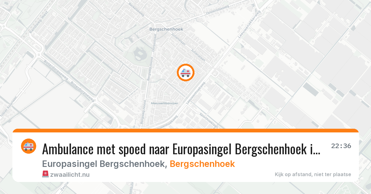 Ambulance met spoed naar Europasingel Bergschenhoek in Bergschenhoek — 7 jun 2026