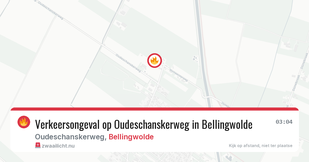 Verkeersongeval op Oudeschanskerweg in Bellingwolde — 15 mrt 2026