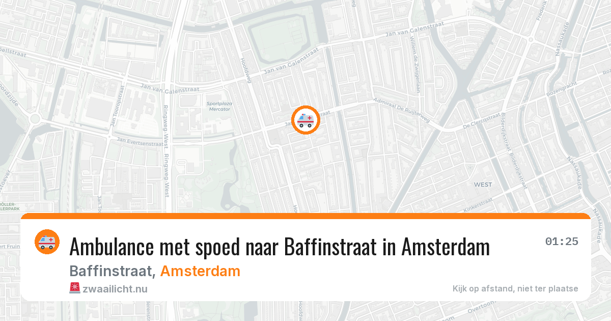 Ambulance met spoed naar Baffinstraat in Amsterdam — 20 jul 2026