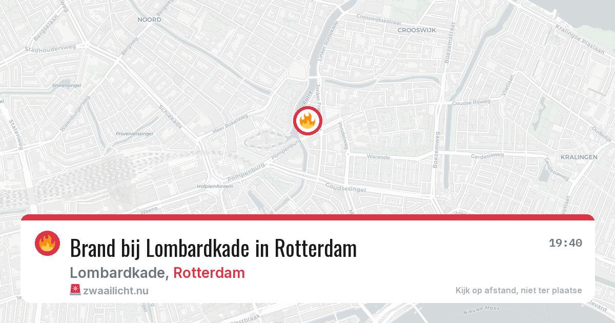 Brand bij Lombardkade in Rotterdam — 14 mrt 2026