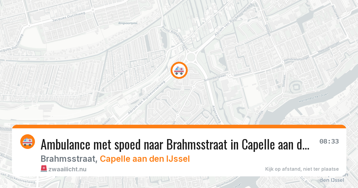 Ambulance met spoed naar Brahmsstraat in Capelle aan den IJssel — 22 jul 2026