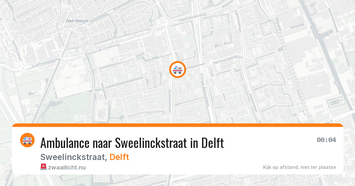 Ambulance naar Sweelinckstraat in Delft — 25 jul 2026