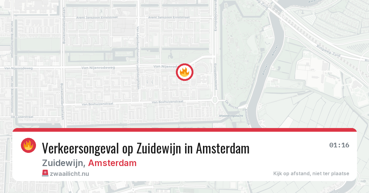 Verkeersongeval op Zuidewijn in Amsterdam — 25 jul 2026