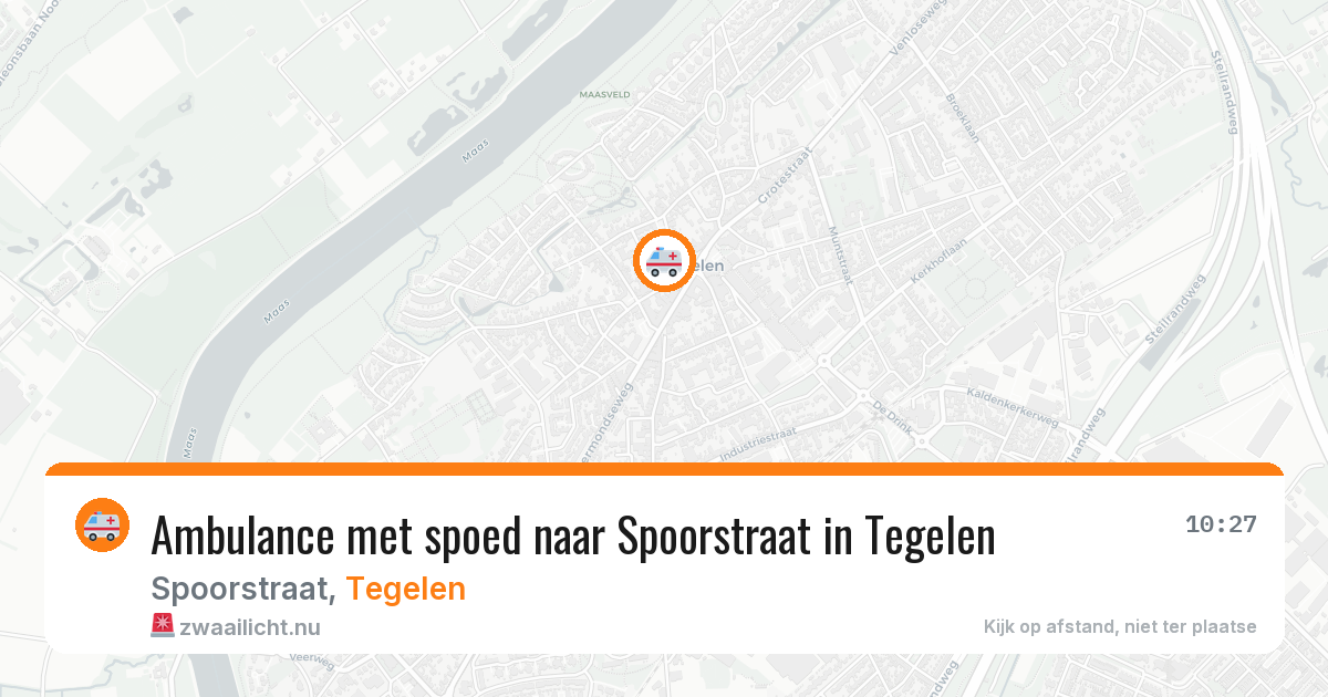 Ambulance met spoed naar Spoorstraat in Tegelen — 17 jul 2026