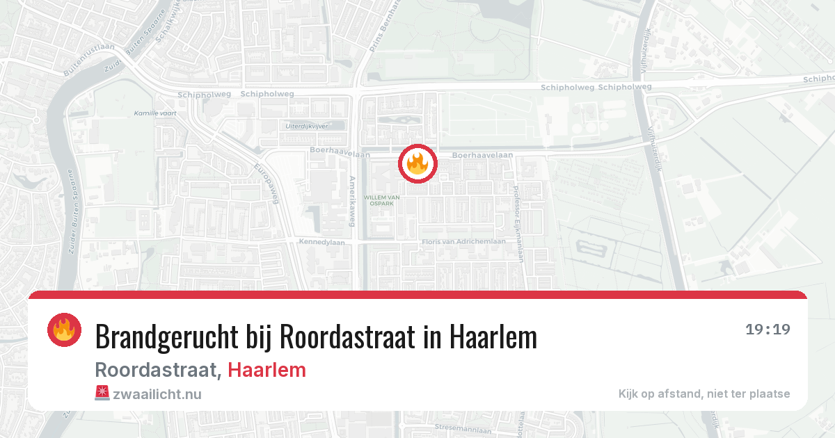 Brandgerucht bij Roordastraat in Haarlem — 18 mei 2026