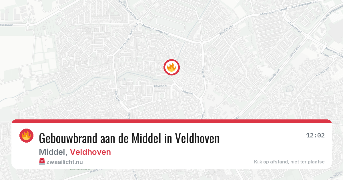 Gebouwbrand aan de Middel in Veldhoven — 16 mei 2026