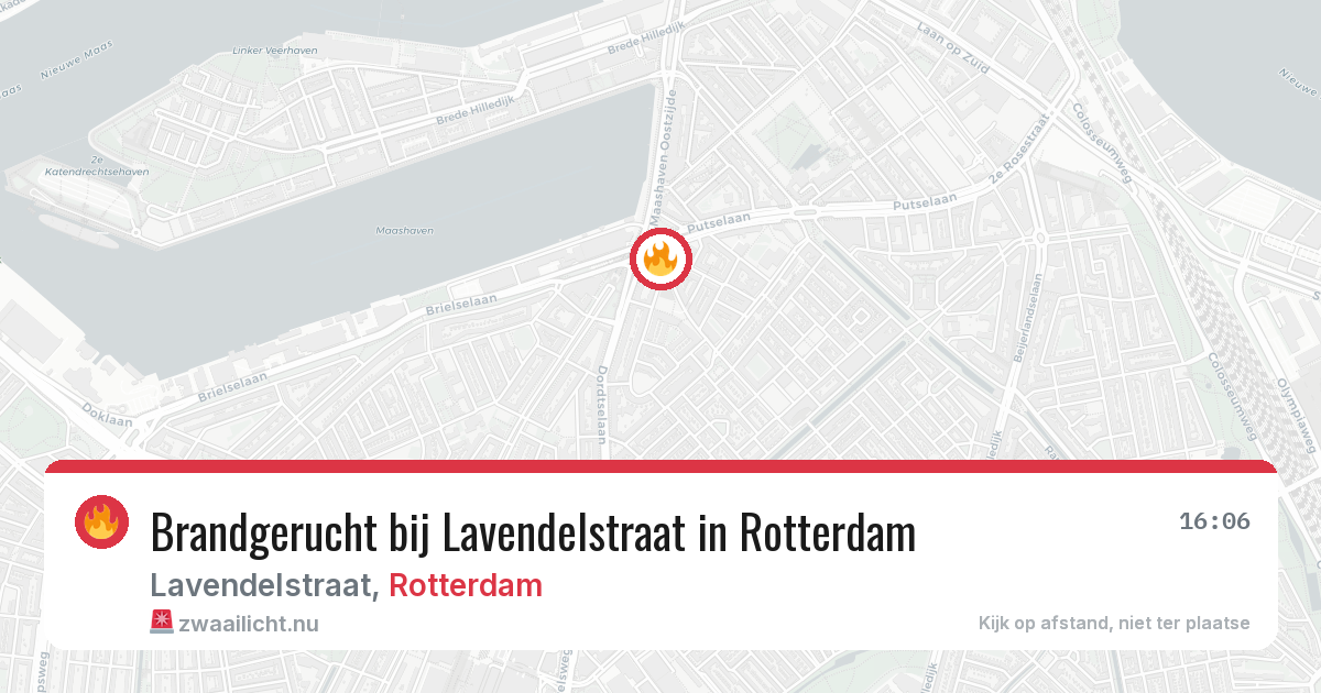 Brandgerucht bij Lavendelstraat in Rotterdam — 16 mrt 2026