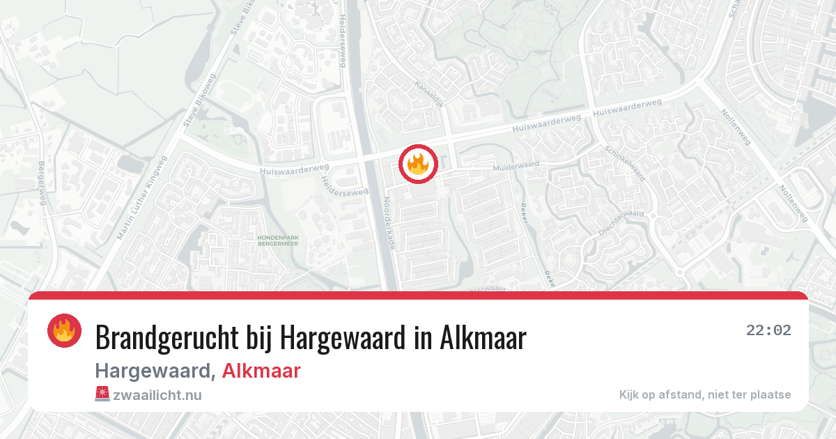 Brandgerucht bij Hargewaard in Alkmaar — 19 jul 2026