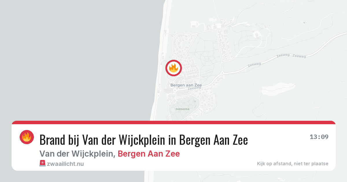 Brand bij Van der Wijckplein in Bergen Aan Zee — 26 feb 2026