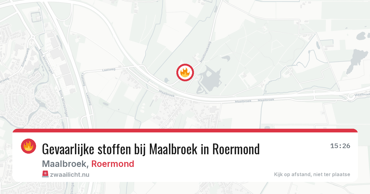 Gevaarlijke stoffen bij Maalbroek in Roermond — 22 mei 2026