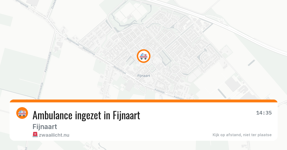 Ambulance ingezet in Fijnaart — 21 mrt 2026