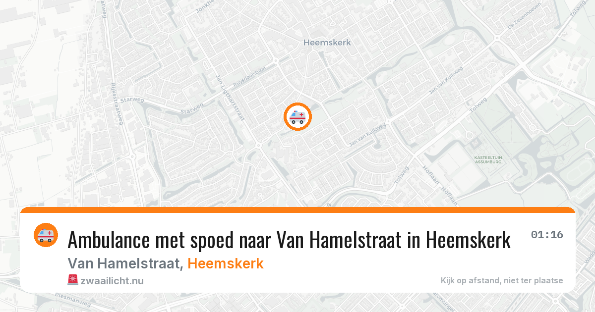 Ambulance met spoed naar Van Hamelstraat in Heemskerk — 17 jul 2026