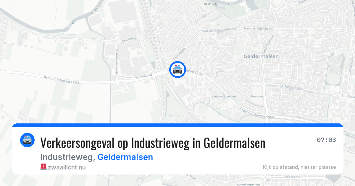 Verkeersongeval op Industrieweg in Geldermalsen — 13 jul 2026