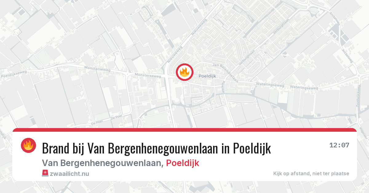 Brand bij Van Bergenhenegouwenlaan in Poeldijk — 29 apr 2026