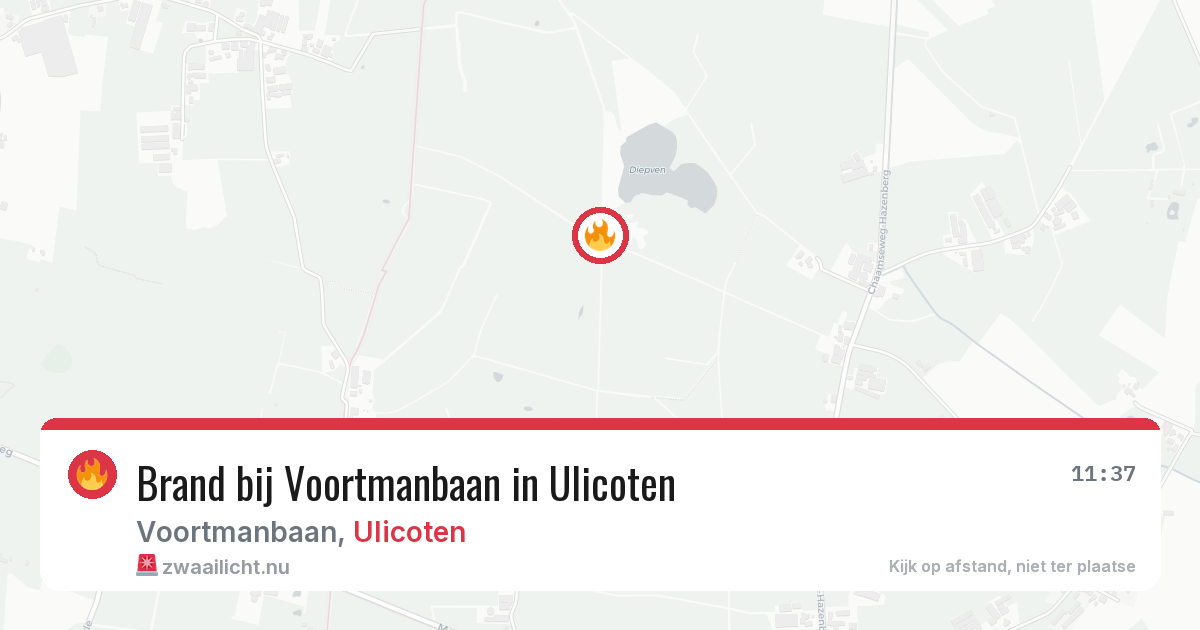 Brand bij Voortmanbaan in Ulicoten — 7 mrt 2026