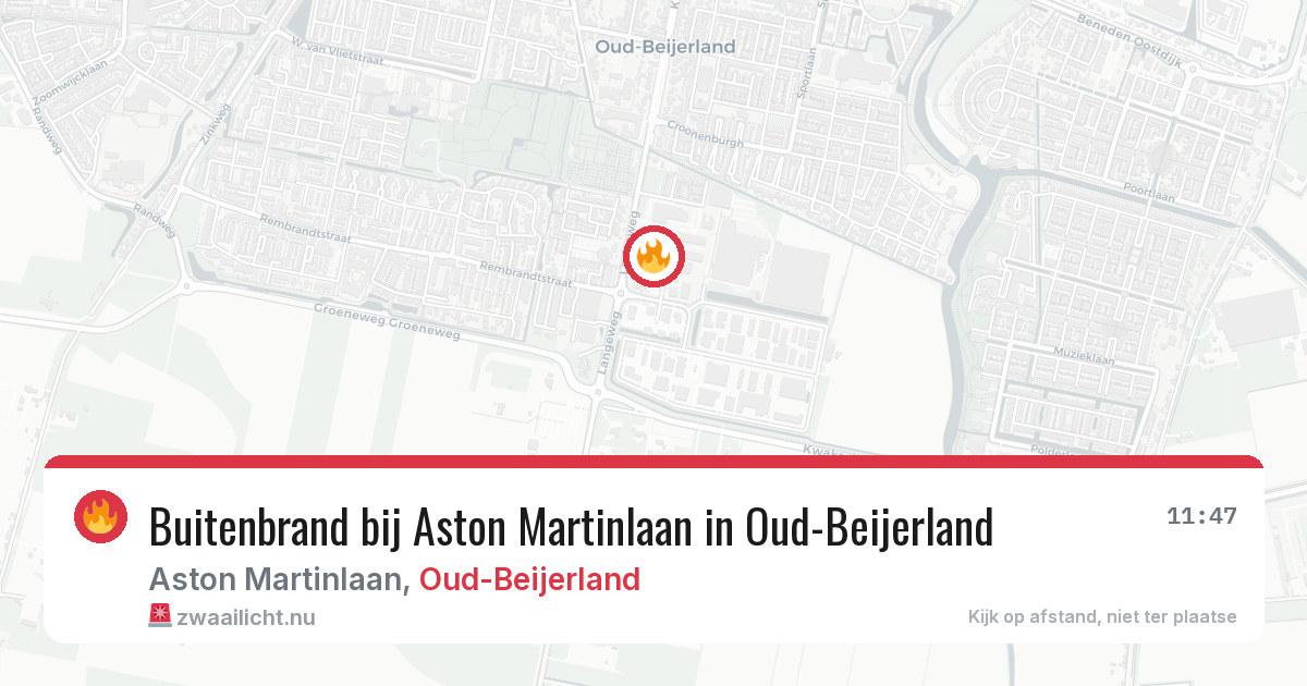 Buitenbrand bij Aston Martinlaan in Oud-Beijerland — 15 jul 2026