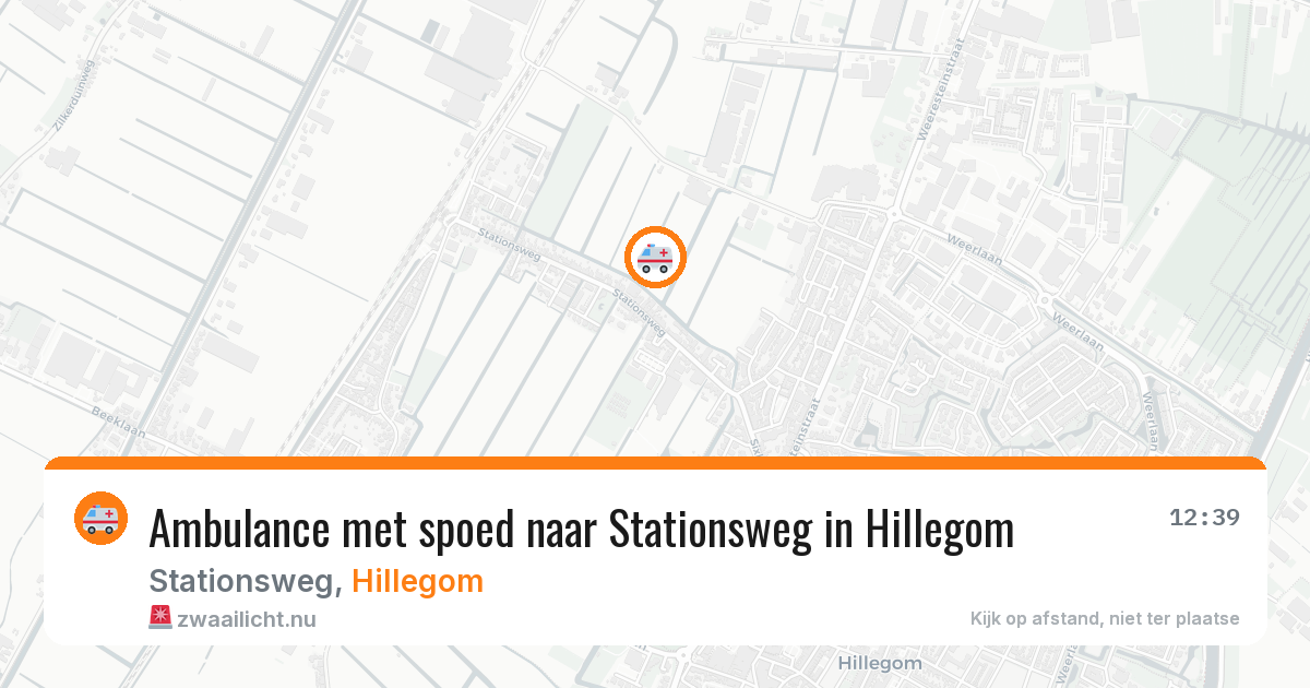 Ambulance met spoed naar Stationsweg in Hillegom — 16 mei 2026
