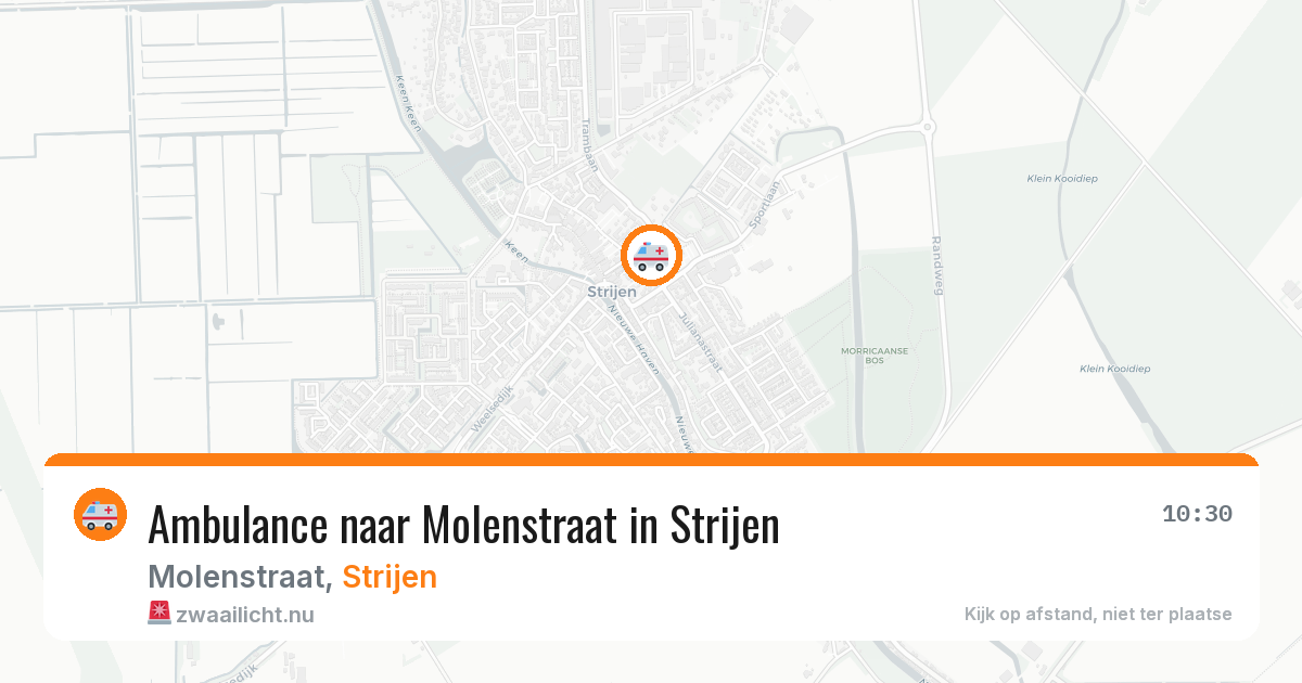 Ambulance naar Molenstraat in Strijen — 23 mrt 2026