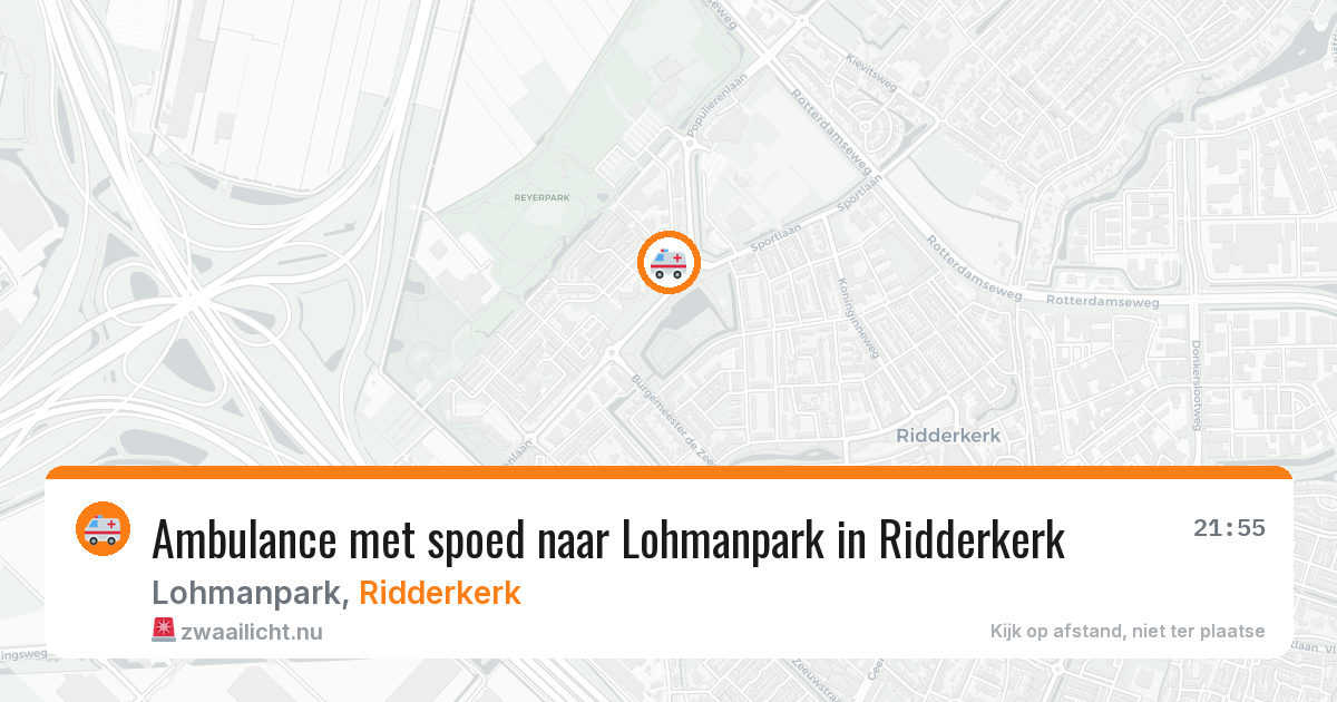 Ambulance met spoed naar Lohmanpark in Ridderkerk — 12 mei 2026