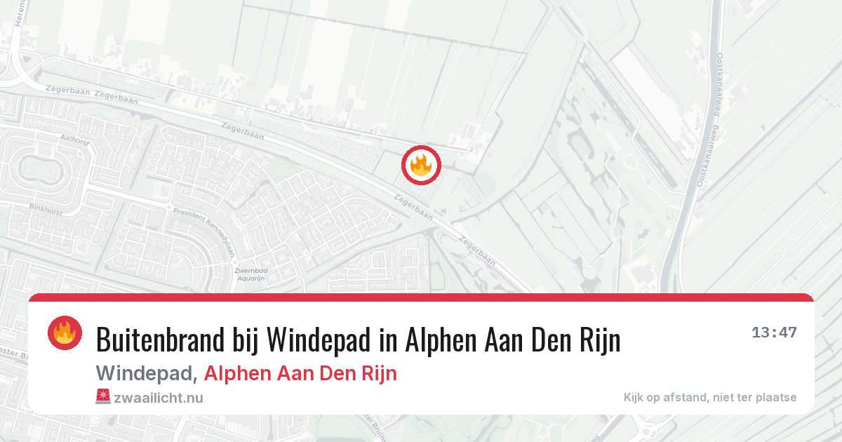 Buitenbrand bij Windepad in Alphen Aan Den Rijn — 17 jul 2026