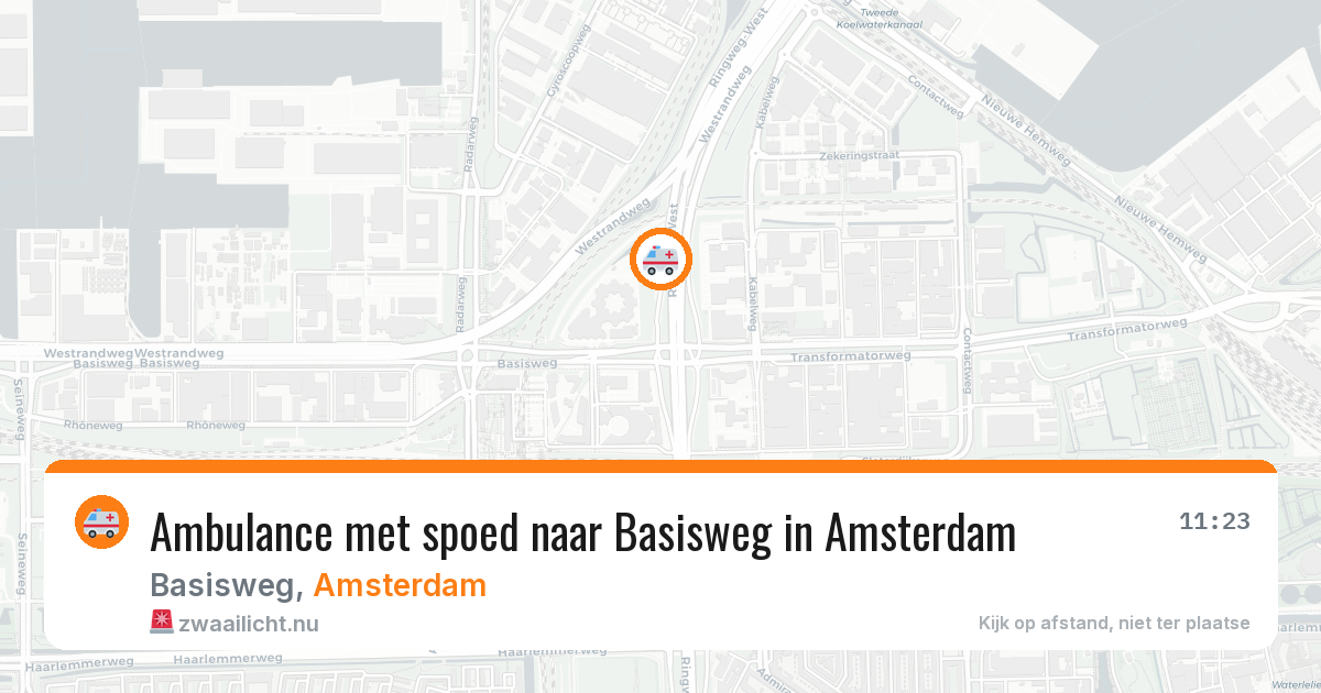 Ambulance met spoed naar Basisweg in Amsterdam — 16 jul 2026