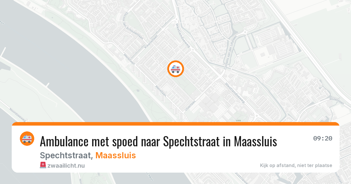 Ambulance met spoed naar Spechtstraat in Maassluis — 19 jul 2026