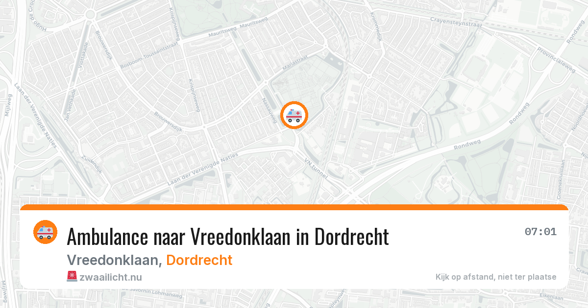 Ambulance naar Vreedonklaan in Dordrecht — 14 jul 2026