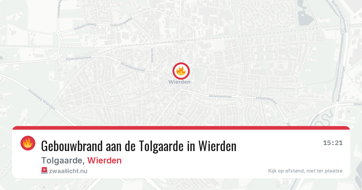 Gebouwbrand aan de Tolgaarde in Wierden — 22 jul 2026