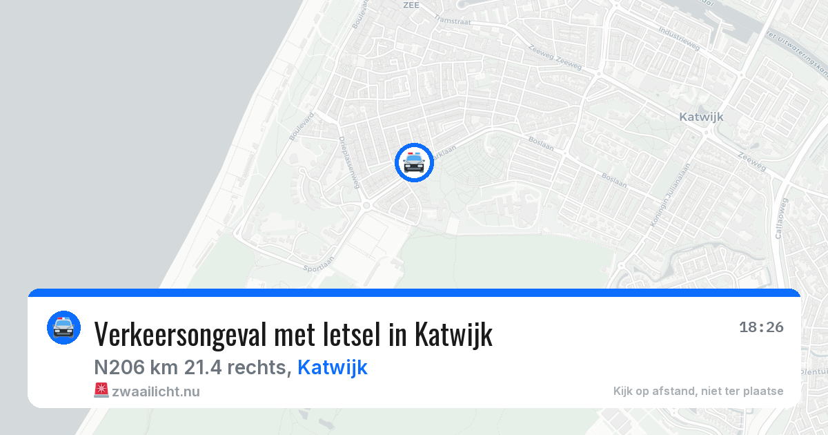 Verkeersongeval met letsel in Katwijk — 9 jul 2026