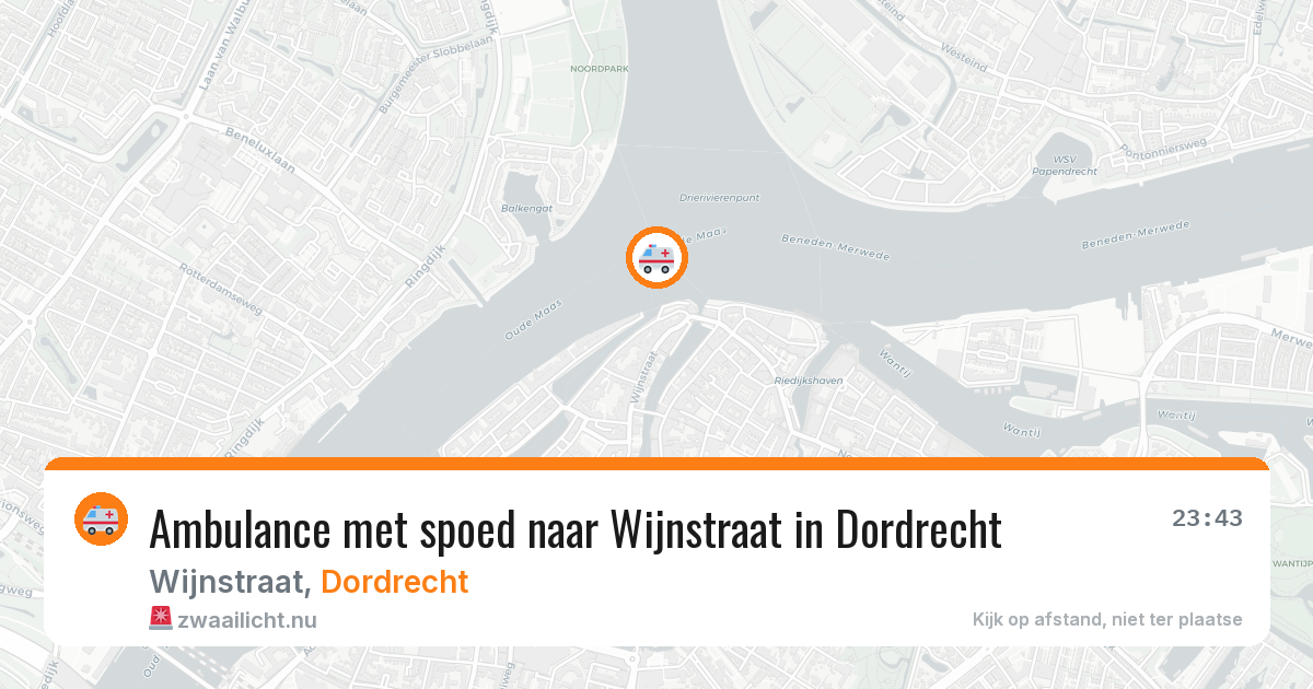 Ambulance met spoed naar Wijnstraat in Dordrecht — 10 jul 2026