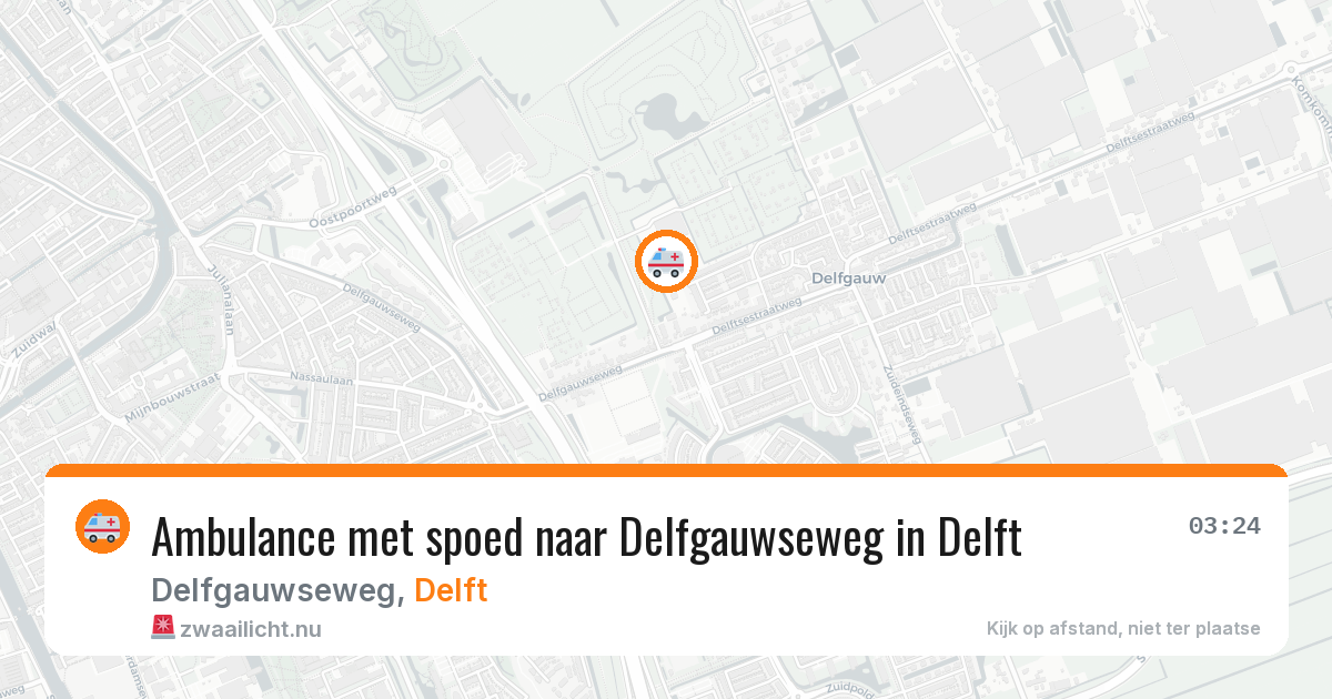 Ambulance met spoed naar Delfgauwseweg in Delft — 10 apr 2026