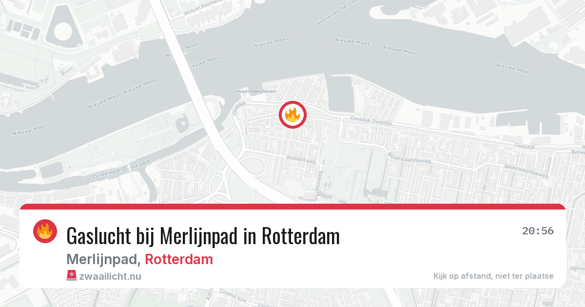 Gaslucht bij Merlijnpad in Rotterdam — 10 mei 2026