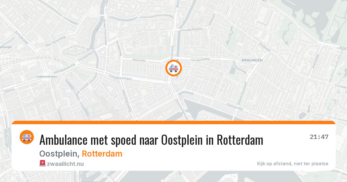 Ambulance met spoed naar Oostplein in Rotterdam — 10 jul 2026